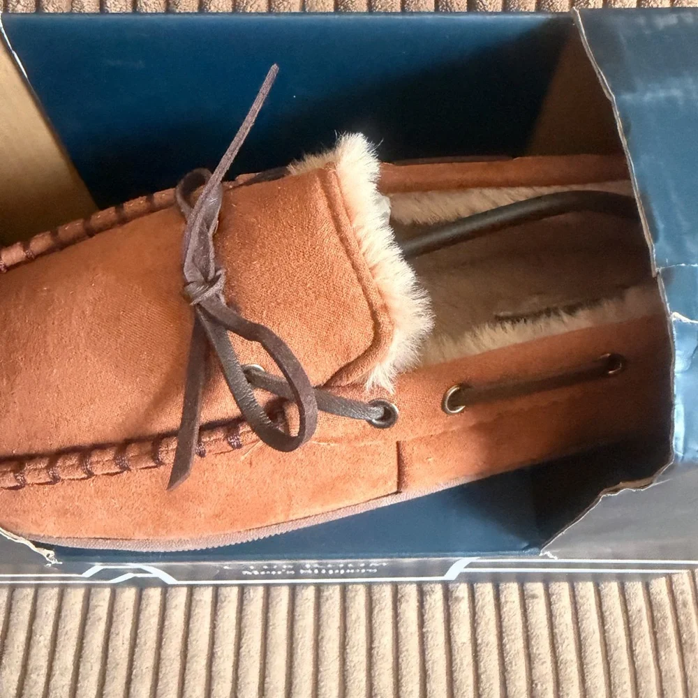 Club Room Men's Tan Suede Slip-On Moccasins